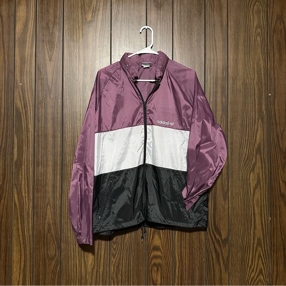 Adidas Purple Windbreaker with White Accents